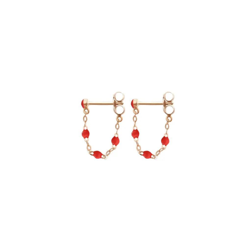 [B4GI001R32] RED RUBY Earrings Classic Gigi, 18ct Rose Gold - GIGI CLOZEAU