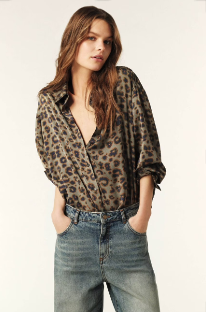 [1E25BILL] BA&SH - BILLIE Long-Sleeve Shirt Kaki