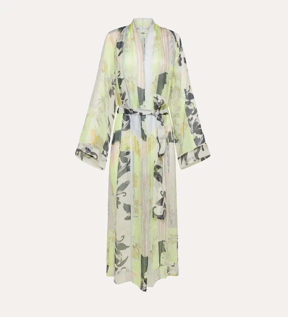 FORTE FORTE - The Secret Garden Print Linen Silk Gauze Gown