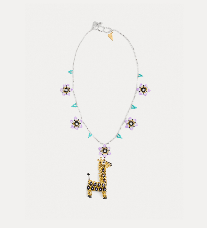 [13952_my jewel] FORTE FORTE - Long Beads with Giraffe Necklace