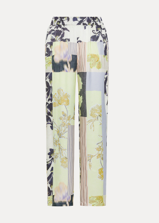 FORTE FORTE - The secret garden print viscose silk twill pants