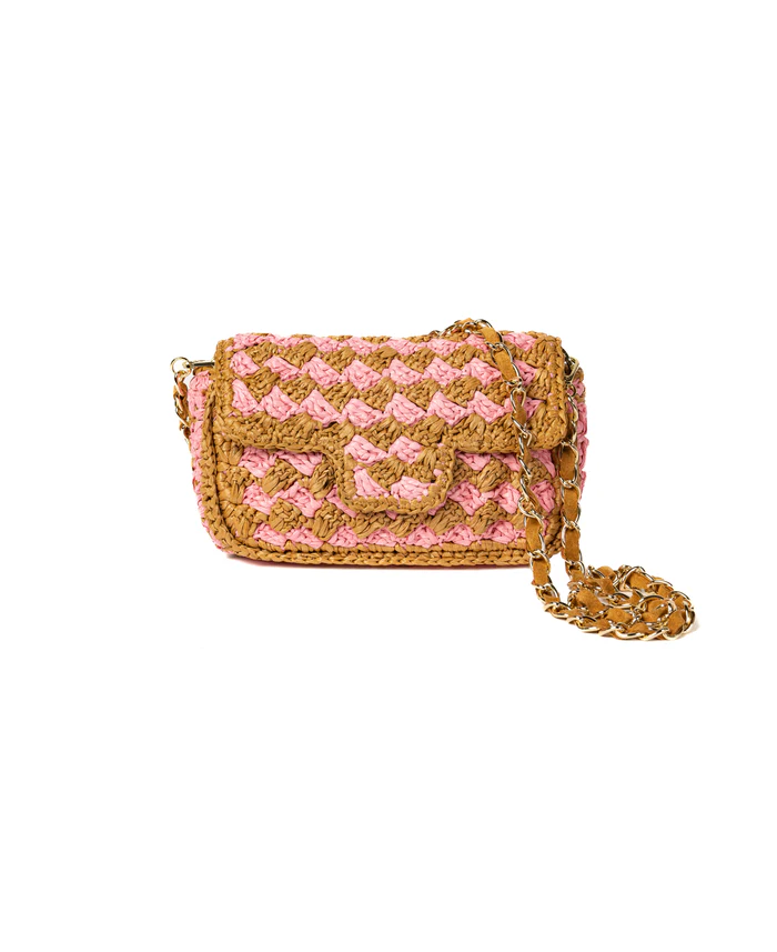 Lucrezia Bicolored Tan/Pink - BIDINIS BAGS