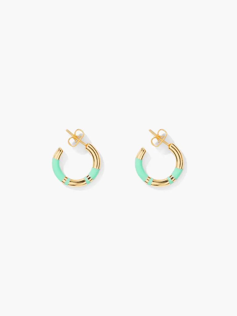 [POSBO04 MG PM] AURELIE BIDERMANN - POSITANO Turquoise Mini hoop earrings