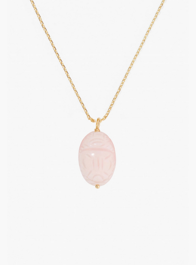  AURELIE BIDERMANN - SCARAB Pink Opal Pendant, Large Model
