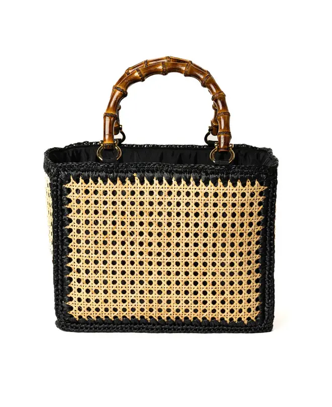 Event BIDINIS TOTE RATTAN+CROCHET BLACK TRIM