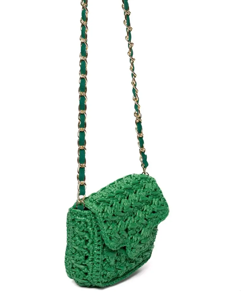 Event BIDINIS MINI LUCREZIA SQUARED CROCHET RAFFIA GREEN