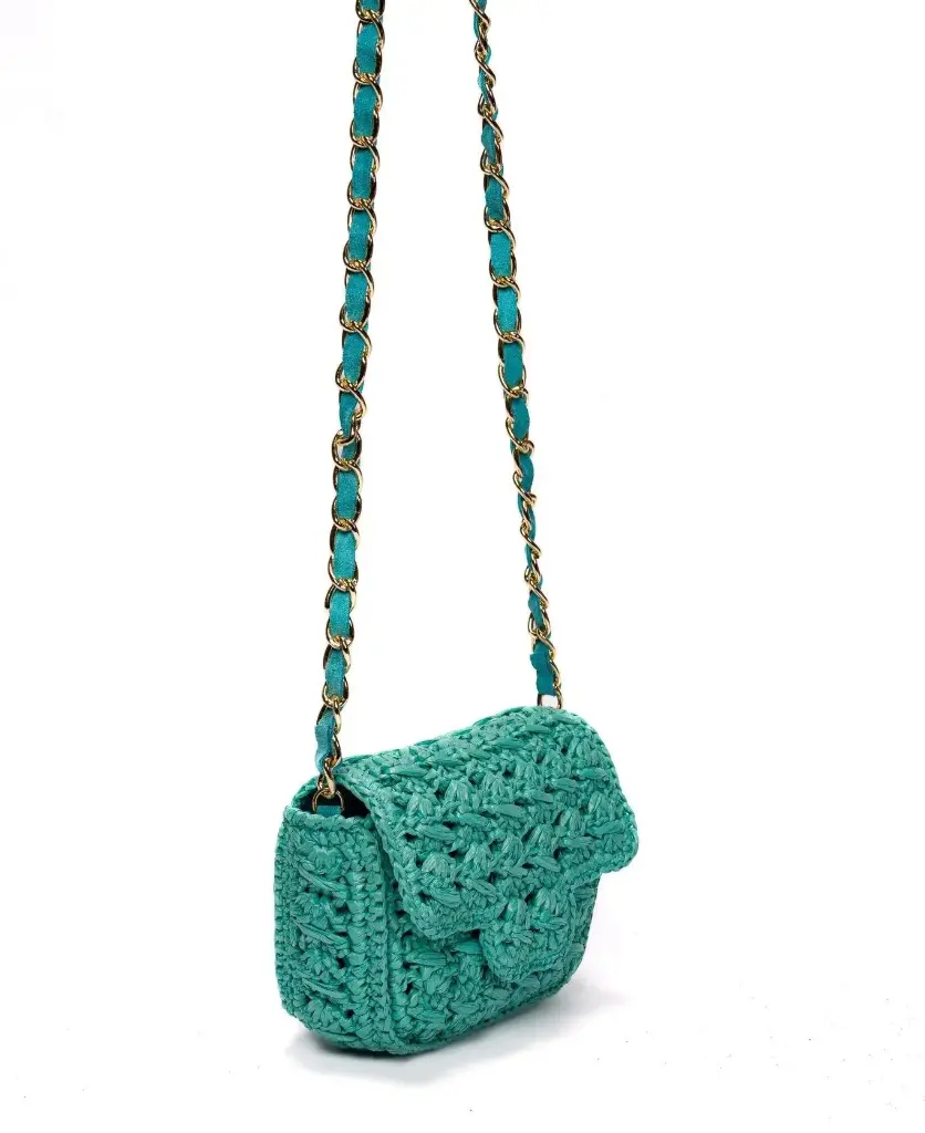 Event BIDINIS MINI LUCREZIA SQUARED CROCHET RAFFIA TIFFANY
