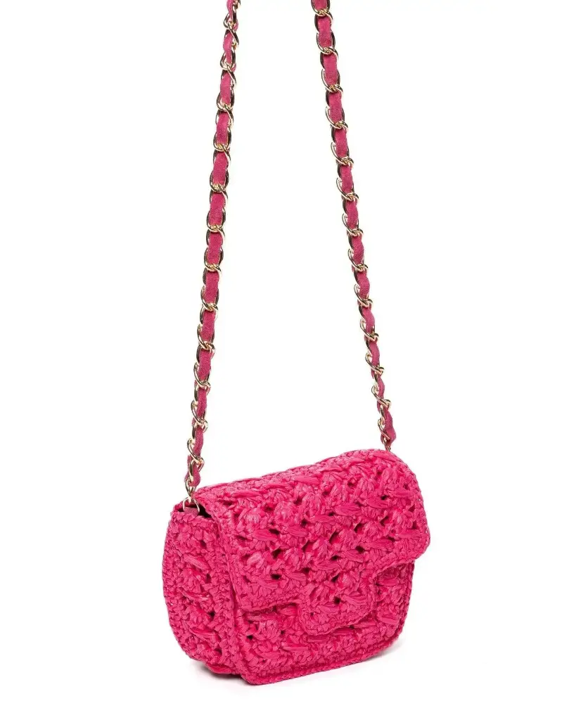 Event BIDINIS MINI LUCREZIA SQUARED CROCHET RAFFIA FUCHSIA