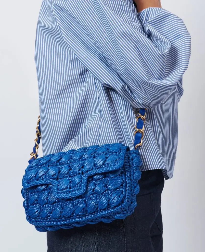 Event BIDINIS LUCREZIA RAFFIA CROCHET BLUE