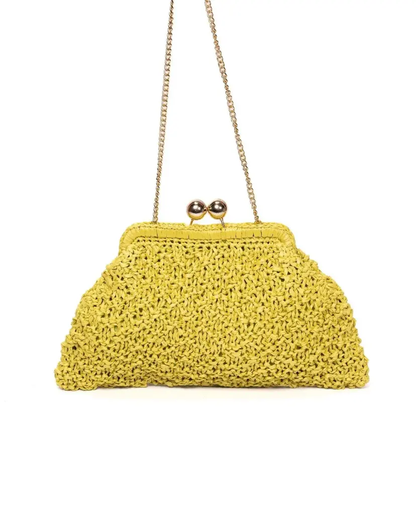 Event BIDINIS MARGHERITA CROCHET RAFFIA LIME