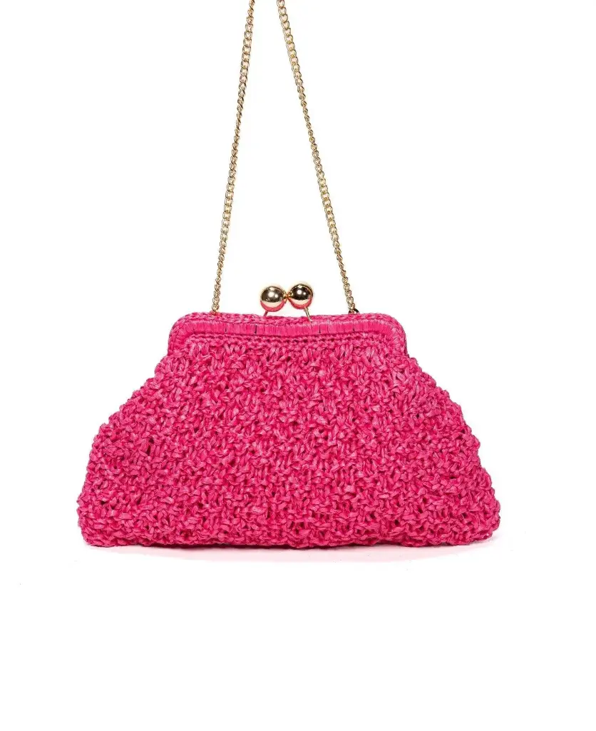 Event BIDINIS MARGHERITA CROCHET RAFFIA HOT PINK