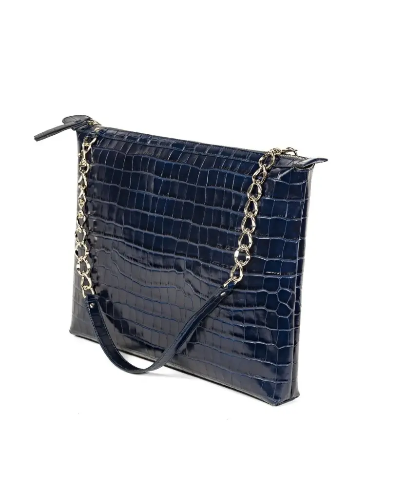 Event BIDINIS LAPTOP PEBBLE BICOLOURED LEATHER NAVY BLUE