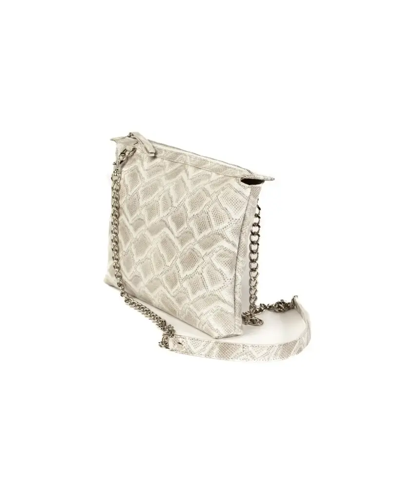 Event BIDINIS CROSSBODY PEBBLE BICOLOURED LEATHER SILVER/WHITE