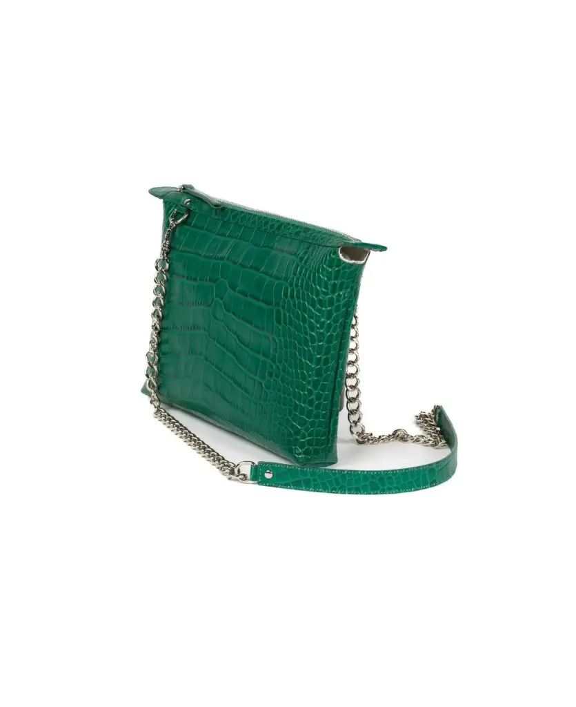 Event BIDINIS CROSSBODY PEBBLE BICOLOURED LEATHER EMERALD GREEN