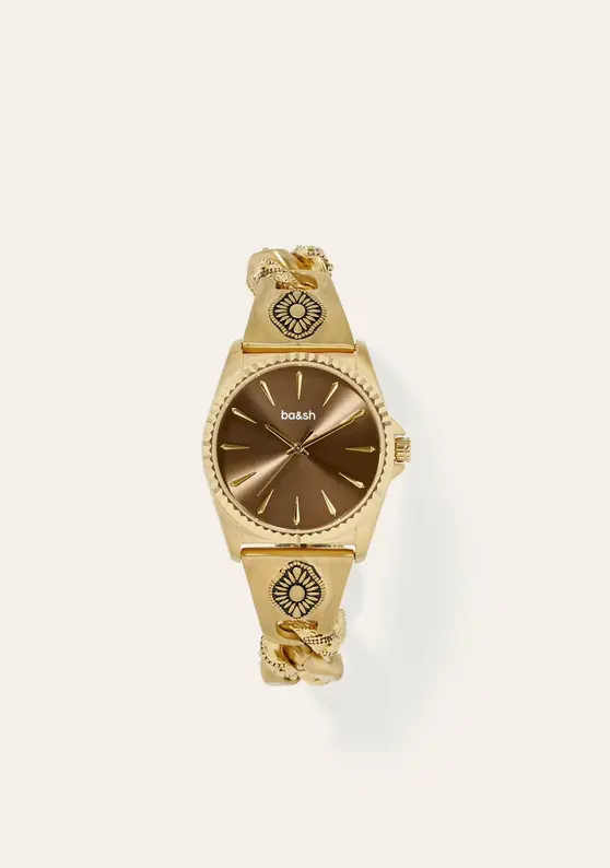 [2E25RESE BROWN] BA&SH - RESET Jewel Watch Gold & Brown