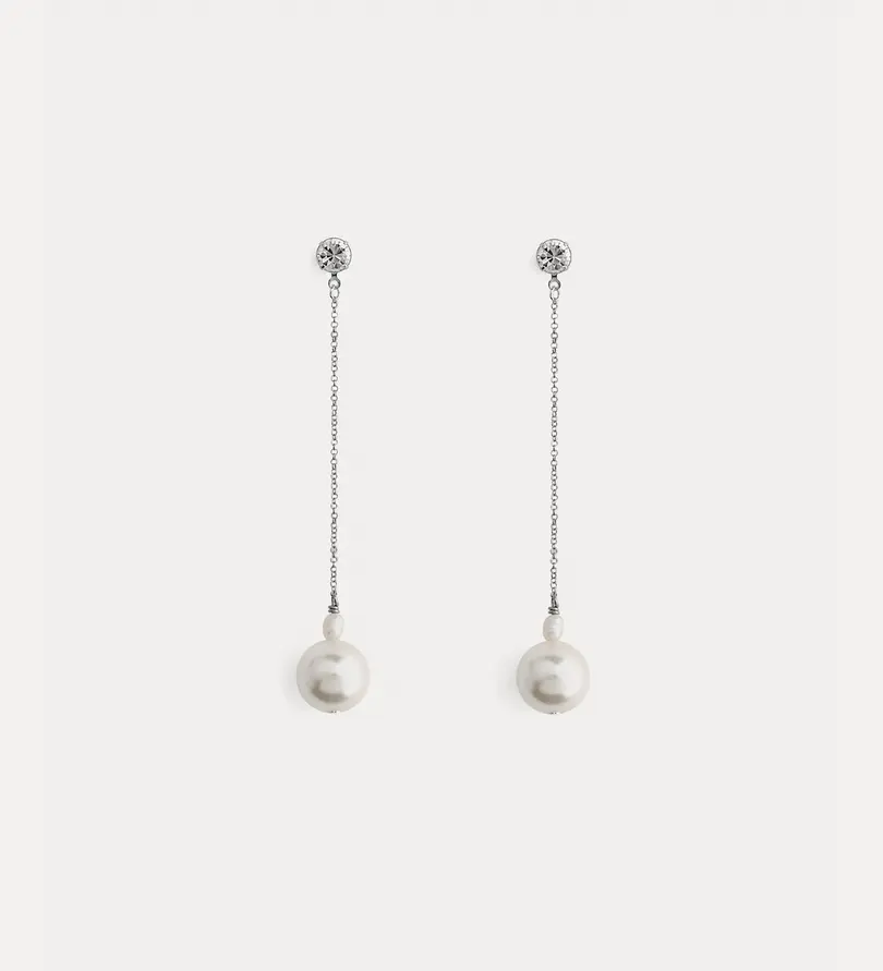 [14187_my jewel] FORTE FORTE - Pearl & Crystals Pendant Earrings