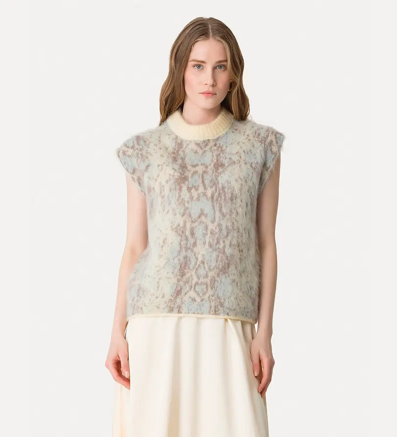 FORTE FORTE - Alpaca Jacquard Vest Plumes de Python