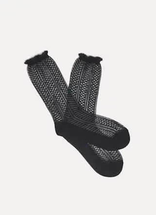 [#14203_my socks] FORTE FORTE - openwork socks black