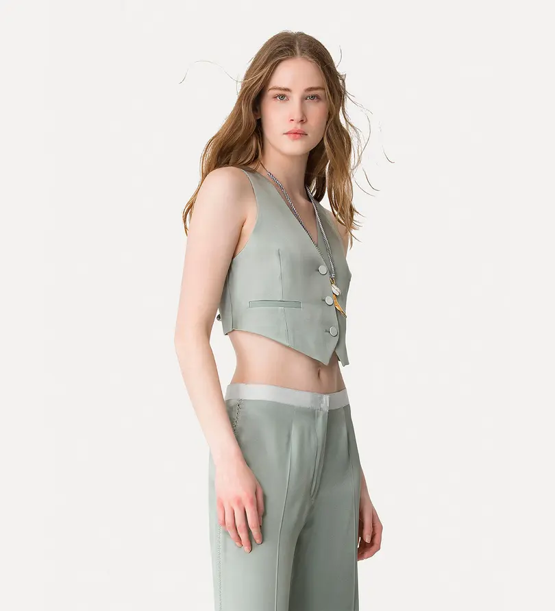 FORTE FORTE - cropped vest in satin