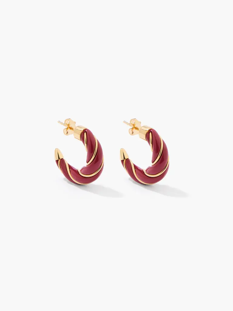 [FW25BO17 MG] AURELIE BIDERMANN - Diana burgundy earrings
