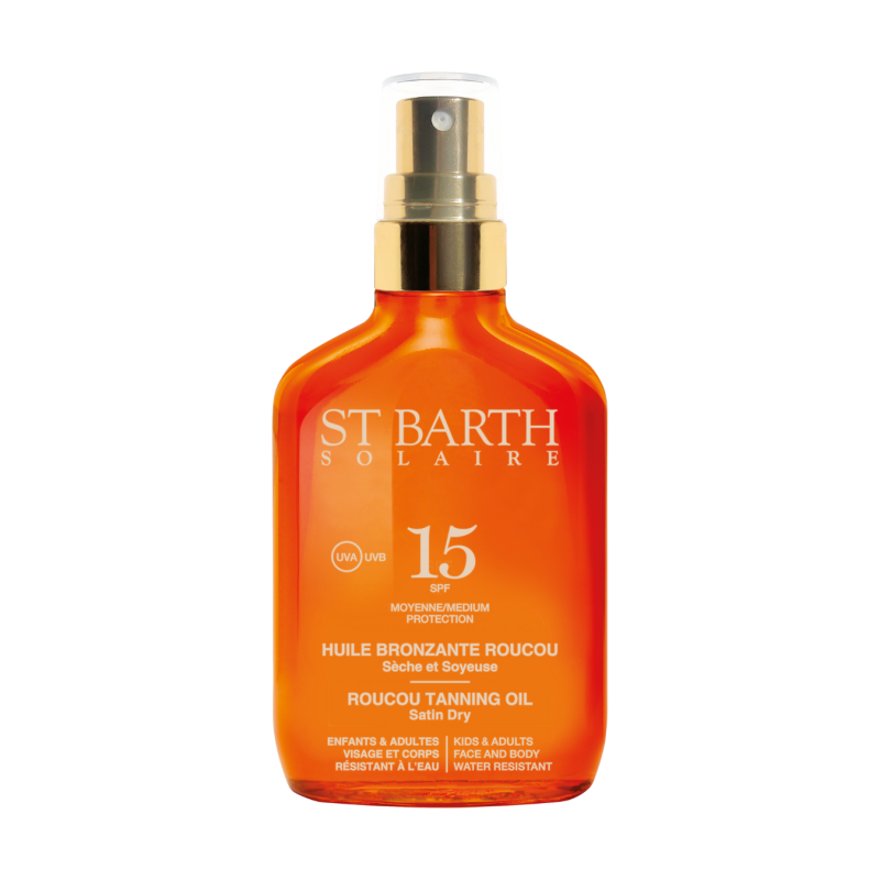 [823.912.0001] LIGNE ST BARTH - Roucou Tanning Oil SPF 15, 100ml 
