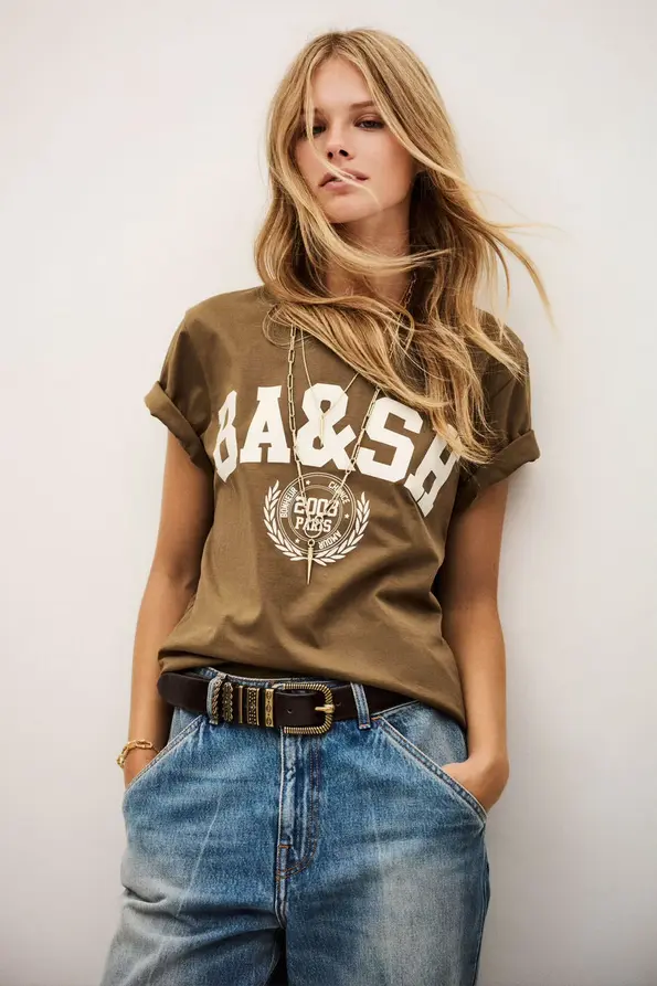 BA&SH - IONI Short Sleeve T-shirt Brown 