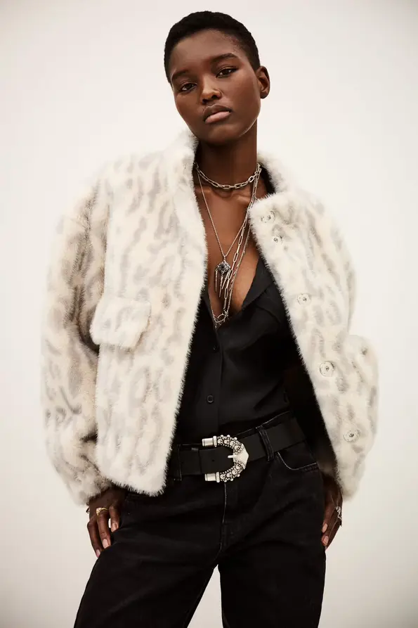 [1H25SARO] BA&SH - SAROS faux fur jacket