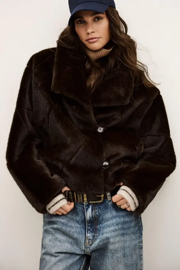 [1H25PINI] BA&SH - PINIE Faux Fur Coat