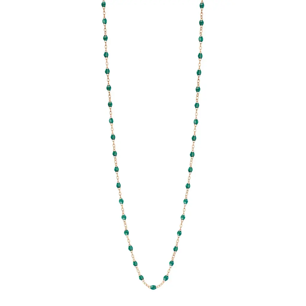[B1GI001R3560XX] GREEN EMERALD Sautoir, Classic Gigi 18ct Rose Gold 60cm - GIGI CLOZEAU