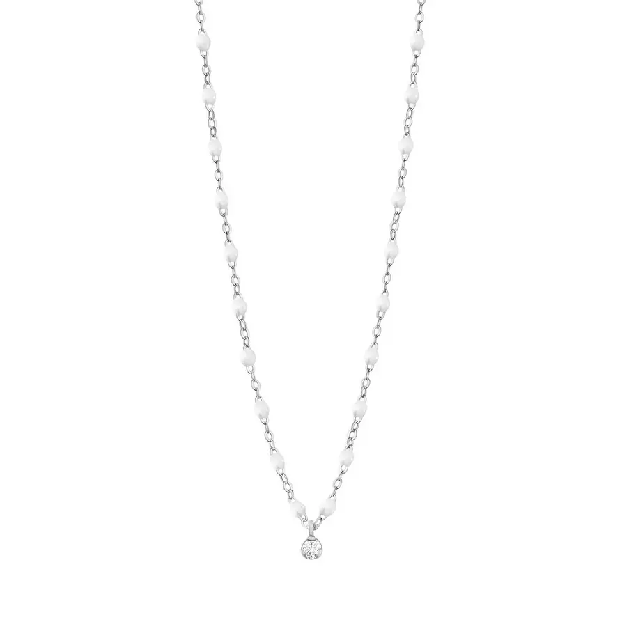 [B1GS001GO142DI] Diamond WHITE Necklace Gigi Supreme 18ct White Gold 42cm - GIGI CLOZEAU